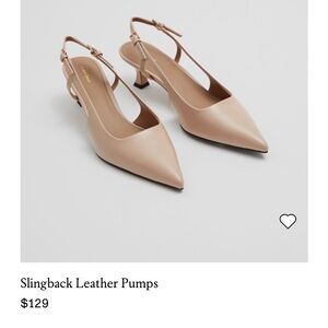 & Other Stories Tan Pointed Toe Kitten Heel